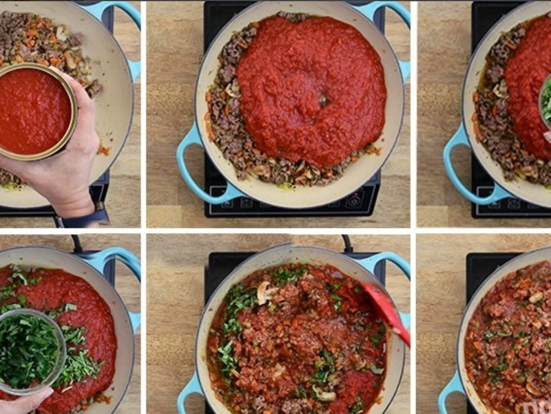 Bolognese Pasta with Mint step 3