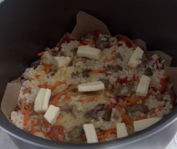 Rice Casserole with Vegetables and wild Mushrooms (in a Slow Cooker) step 8