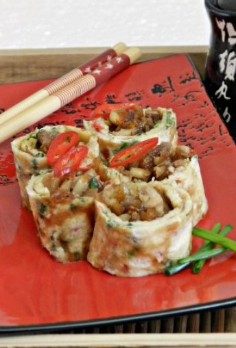 Omelet Rolls With Chicken step 17