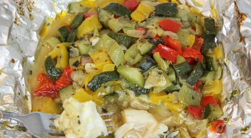 Fish Baked with Vegetables in Foil step 12