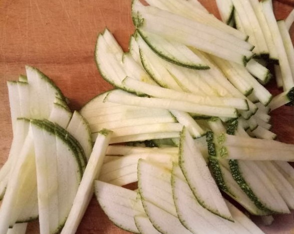 Fried Eggs with Zucchini, Herbs, and Garlic step 1