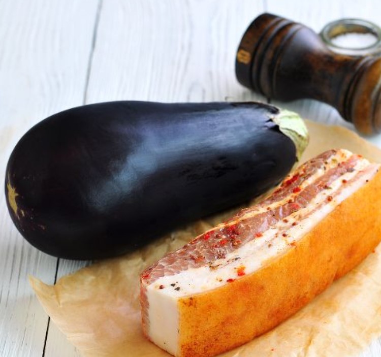 Eggplant Baked with Bacon step 1