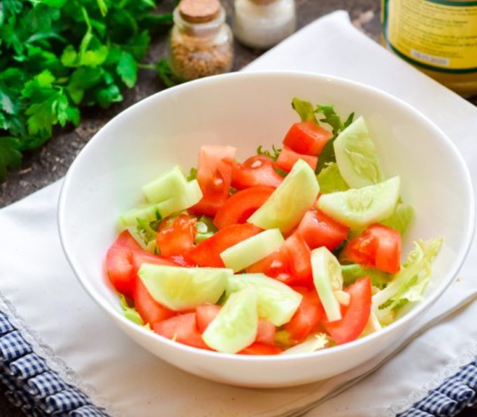 Greek Salad with Mustard Dressing step 4