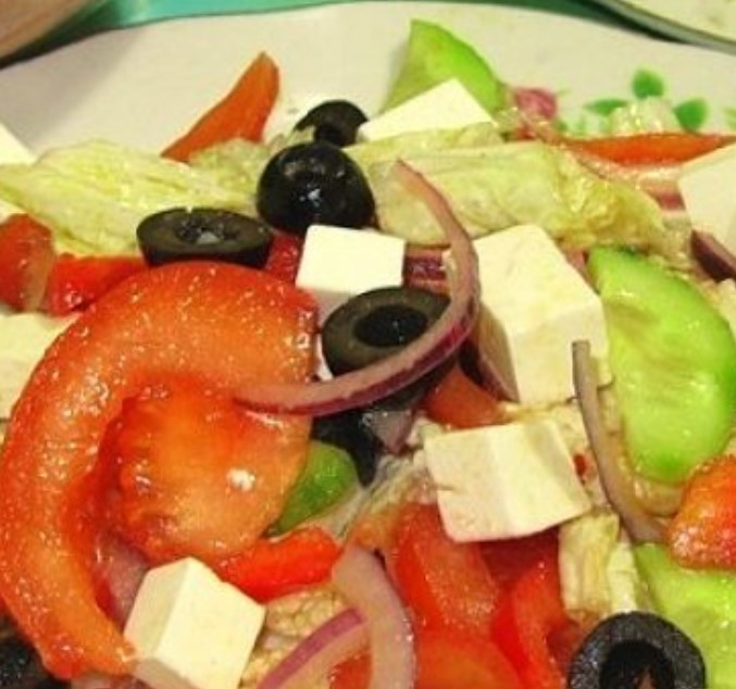 Greek Salad with Chinese Cabbage