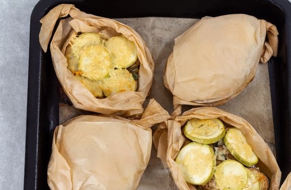 Baked Meat with Zucchini and Eggplant (in Parchment) step 12