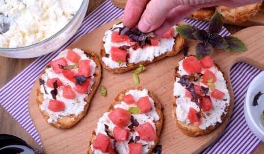 Bruschetta with Watermelon and Feta Cheese step 5