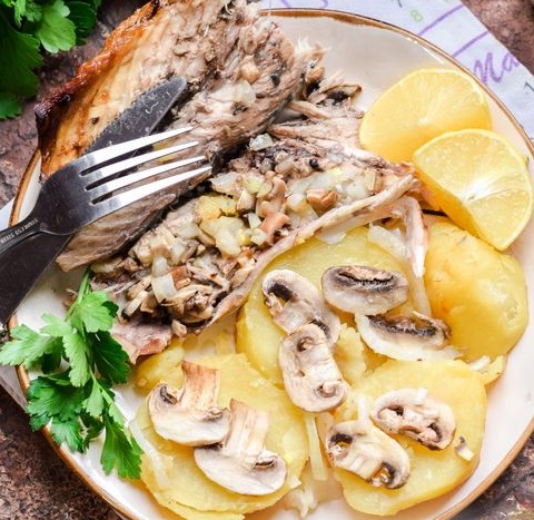 Mackerel Baked with Mushrooms and Potatoes step 11