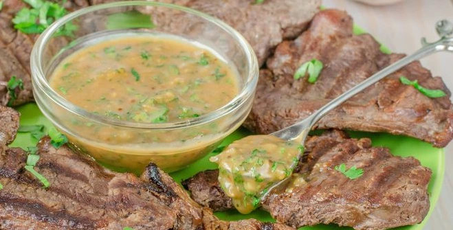 Beef Steak with Mustard Sauce
