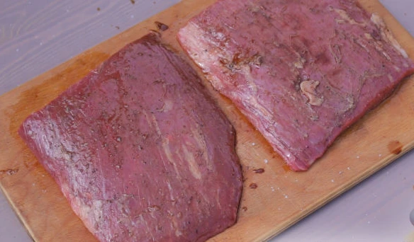 Flank Steak Marinated in Worcester Sauce on a Charcoal Grill step 2