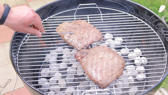 Flank Steak Marinated in Worcester Sauce on a Charcoal Grill step 4