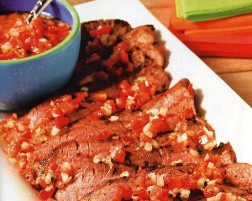 Grilled Beef Steak with Tomato Salsa