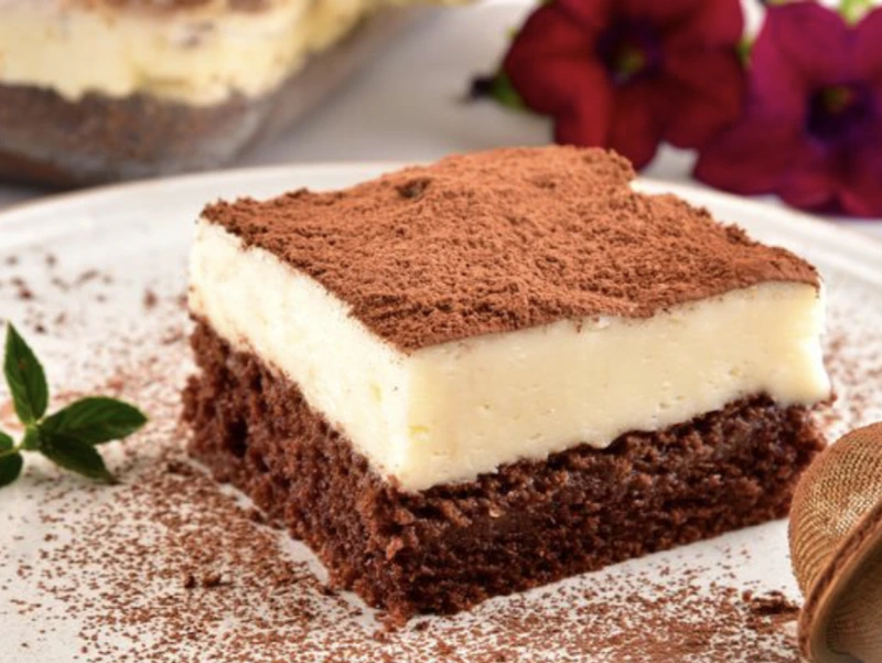 Chocolate Biscuit Cake with Custard