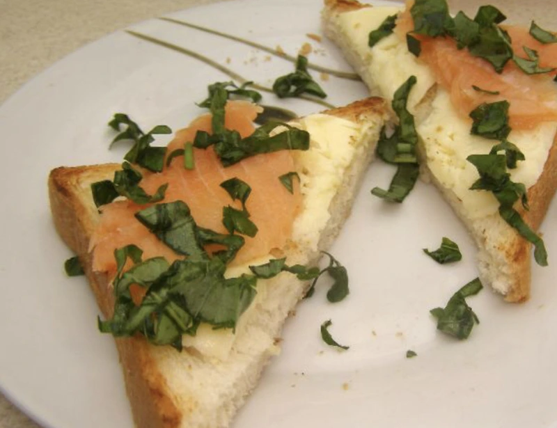 Mozzarella and Salmon Sandwiches