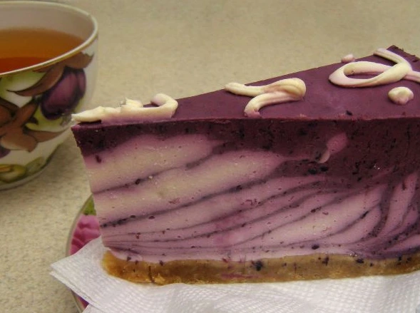 Striped Blueberry Cheesecake