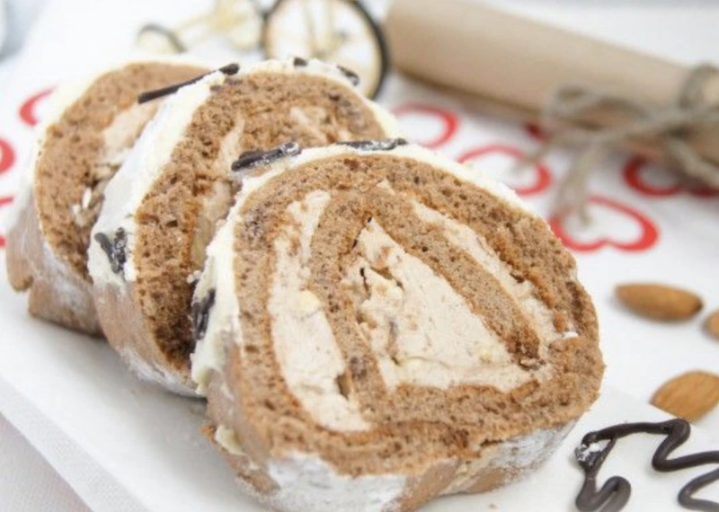 Chocolate Roll with Chocolate Christmas Trees step 6