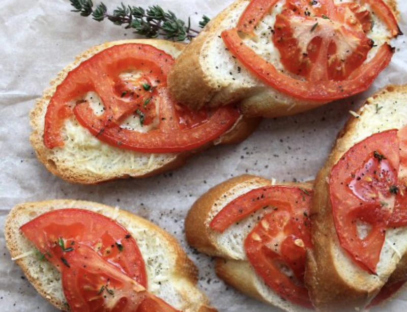 Hot Sandwiches with Cheese and Tomatoes
