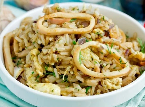 Rice with Squid and Egg