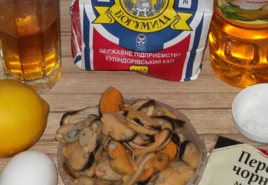 Fried Mussels step 1