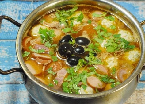 Solyanka with Smoked Meats and Chicken Meatballs step 17