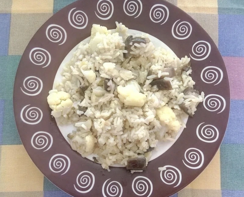 Rice with Eggplant and Bedouin Cauliflower