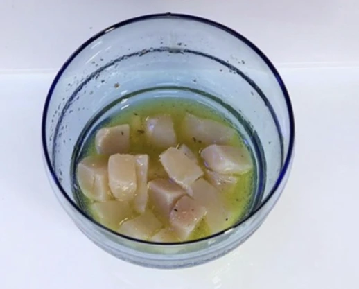 Scallop Ceviche with Red Caviar step 1