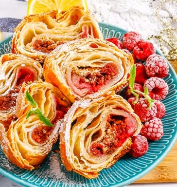 Strudel with Raspberries