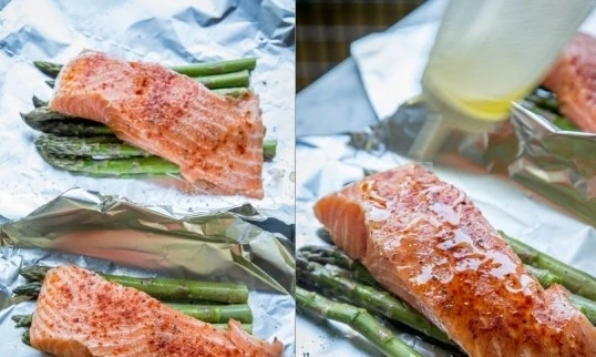 Salmon with Asparagus in Foil step 2