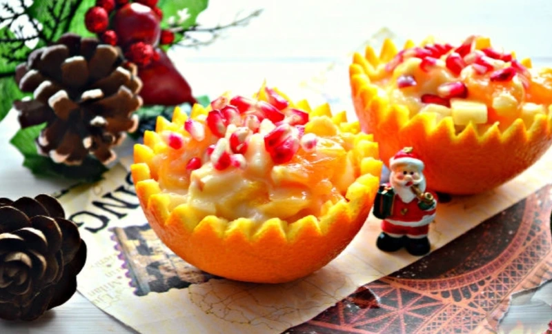 Fruit Salad in an Orange Plate