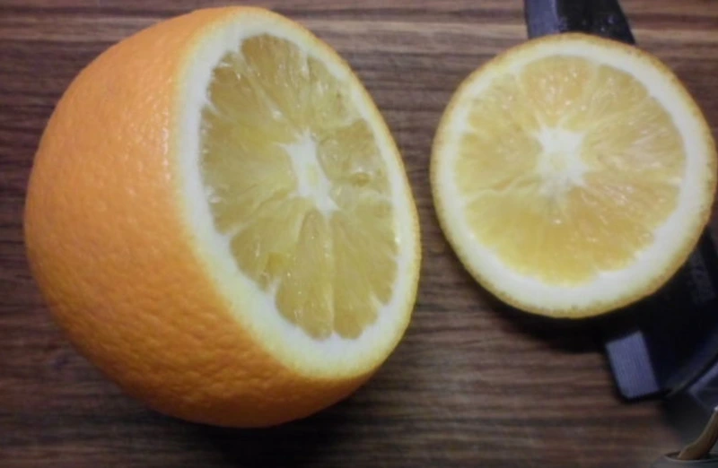 Fruit Salad in Orange with Kiwi step 1