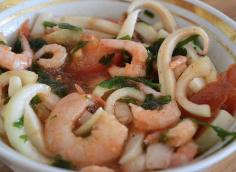Squid Ceviche with Shrimps