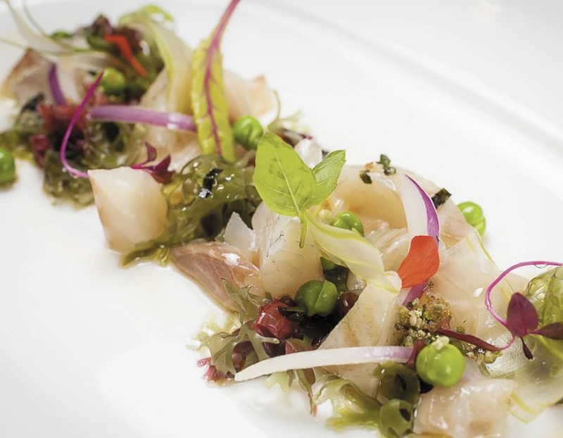 Rock-Perch Ceviche with Seaweed