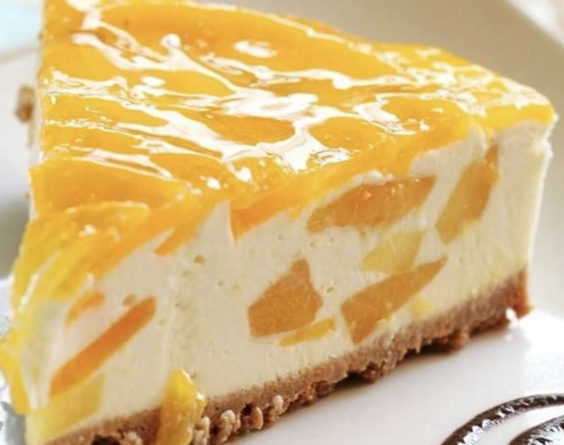 Unbaked Peach Cheesecake