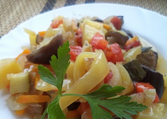 Saute with Eggplant and Zucchini