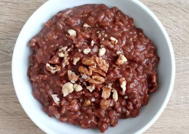 Chocolate Rice Porridge with Walnuts step 12