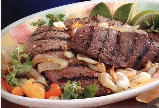 Grilled Steaks with Lime and Onion