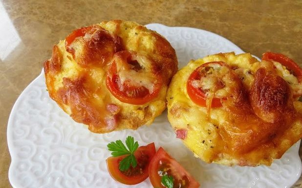 Bread Muffins with Cheese and Sausage