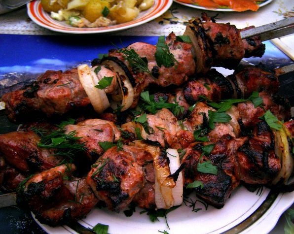 Pork Kebab Marinated in Kefir