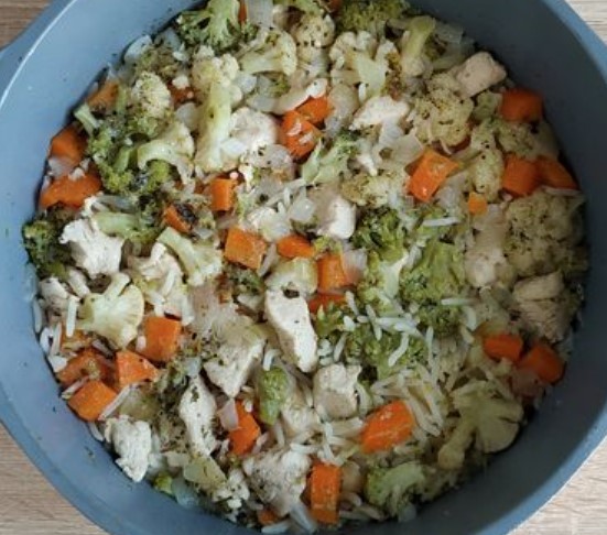 Rice with Chicken, Broccoli and Cauliflower step 10