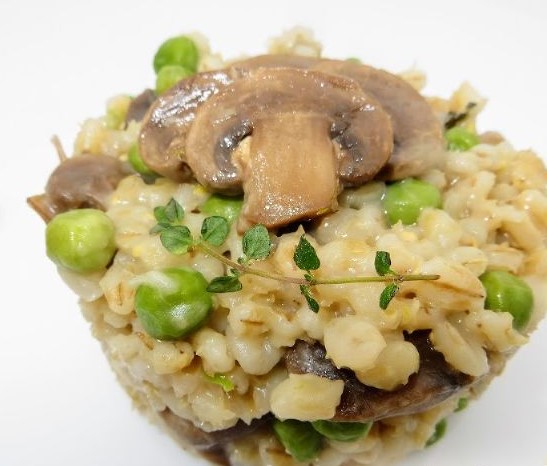 Perlotto With Mushrooms and Green Peas