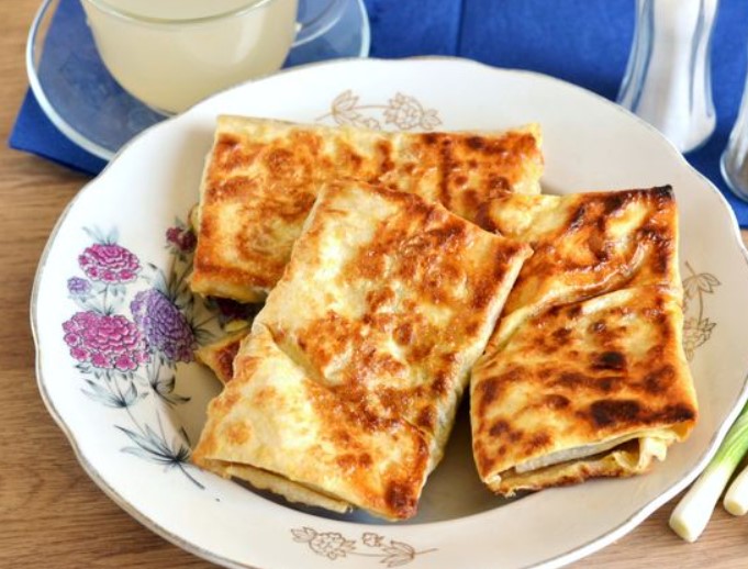 Lavash Envelopes with Boiled Eggs and Green Onions
