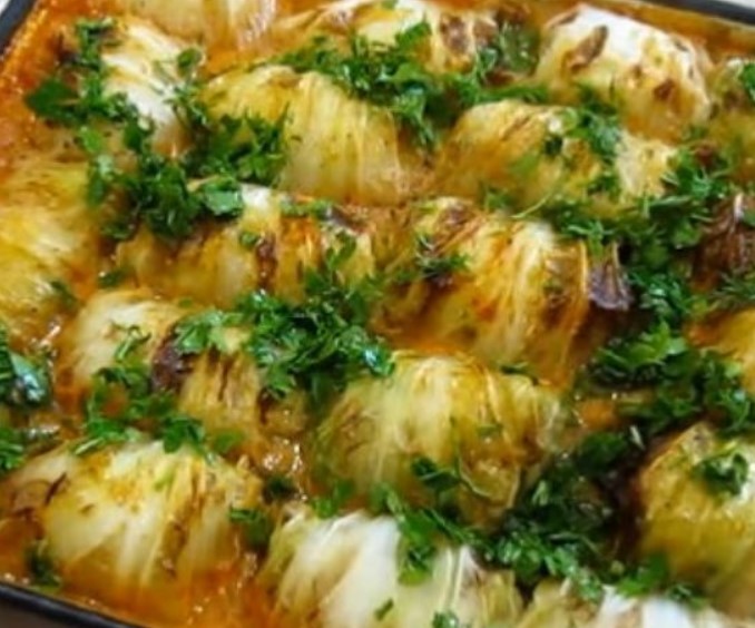 Peking Cabbage Stuffed Cabbage with Minced Turkey and Rice