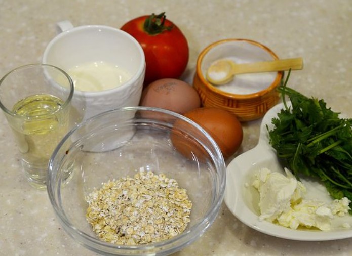 Omelette Pancakes with Feta Cheese, Tomatoes and Herbs step 1