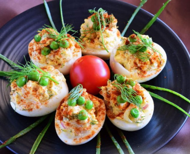 Eggs Stuffed with Squid