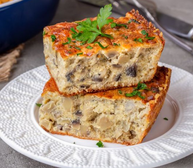 Mushroom Casserole with Sour Cream and Onions