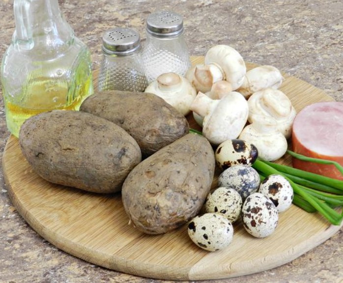 Potato “Nests” with Quail Eggs step 1