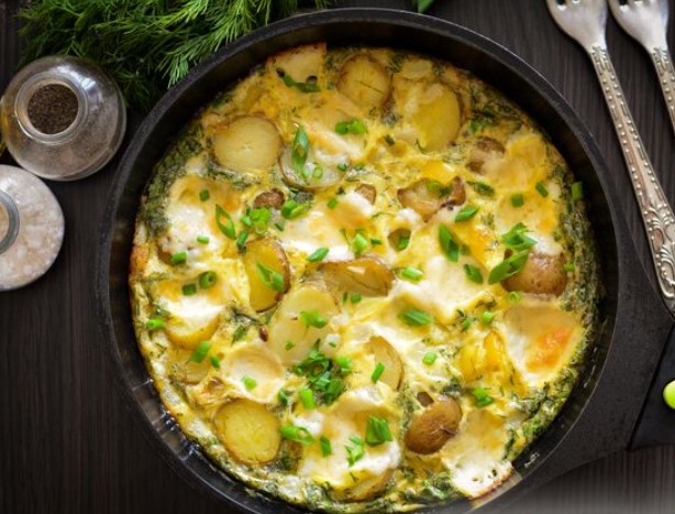Frittata with Potatoes and Mozzarella