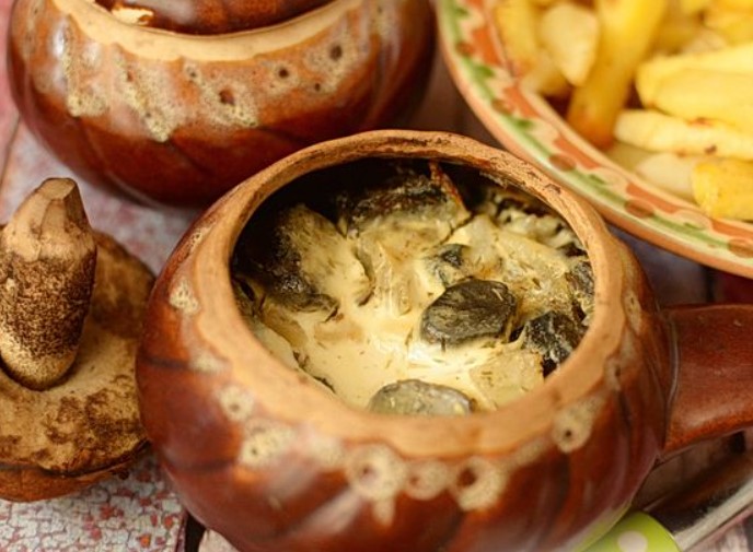 Forest Mushroom Julienne with Sour Cream