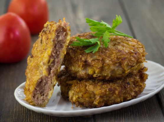 Minced Meat Chop, Corn-Breaded