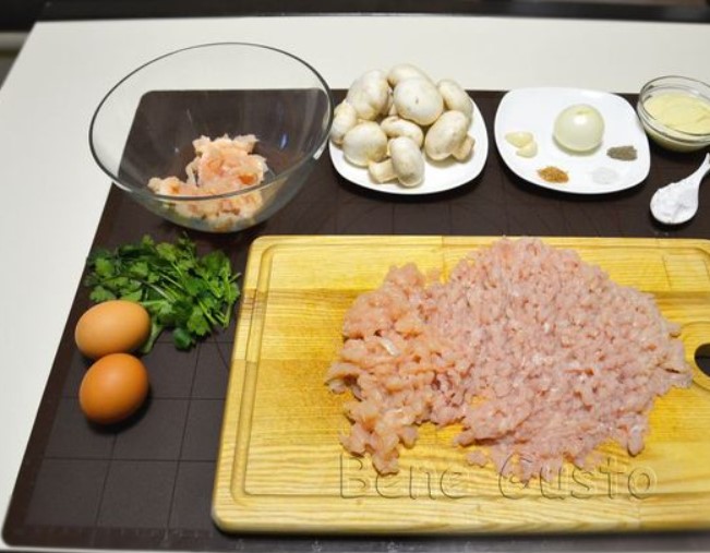 Chicken Cutlets with Mushrooms (Without meat Grinder) step 1