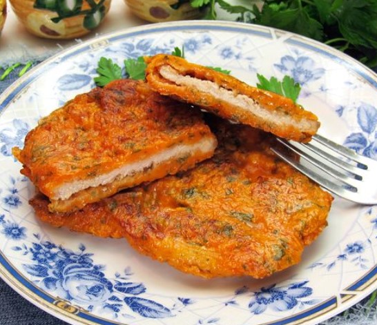 Pork Chops in Tomato and Cheese Batter